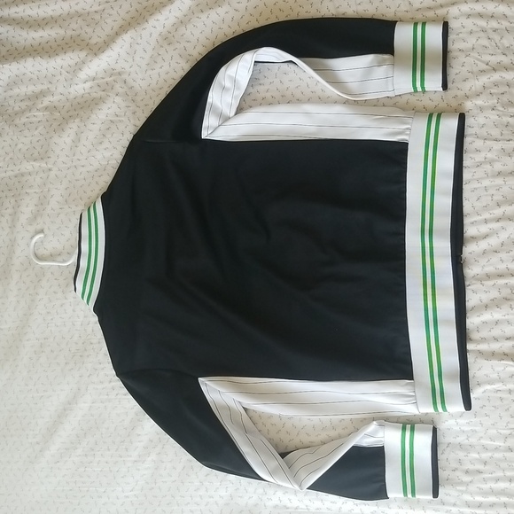Fila Sport Black White Green Stripe Track Soccer Jacket 30730 - Picture 2 of 7